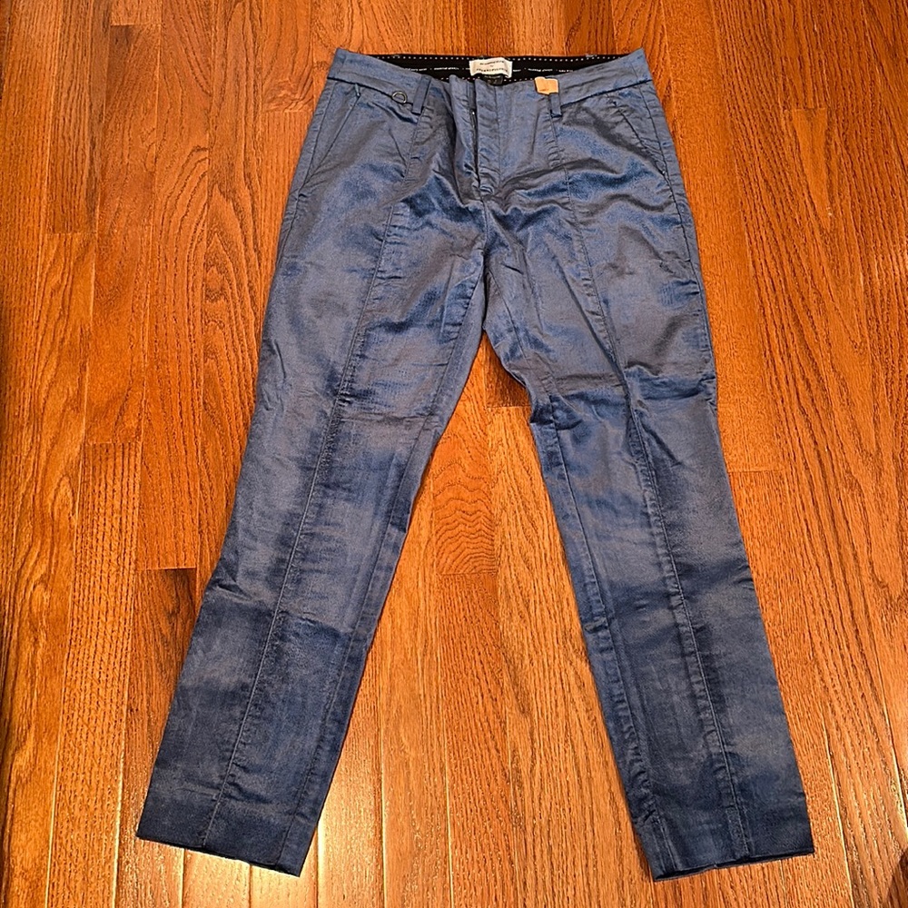 Anthropologie velvet - like blue pants - like new